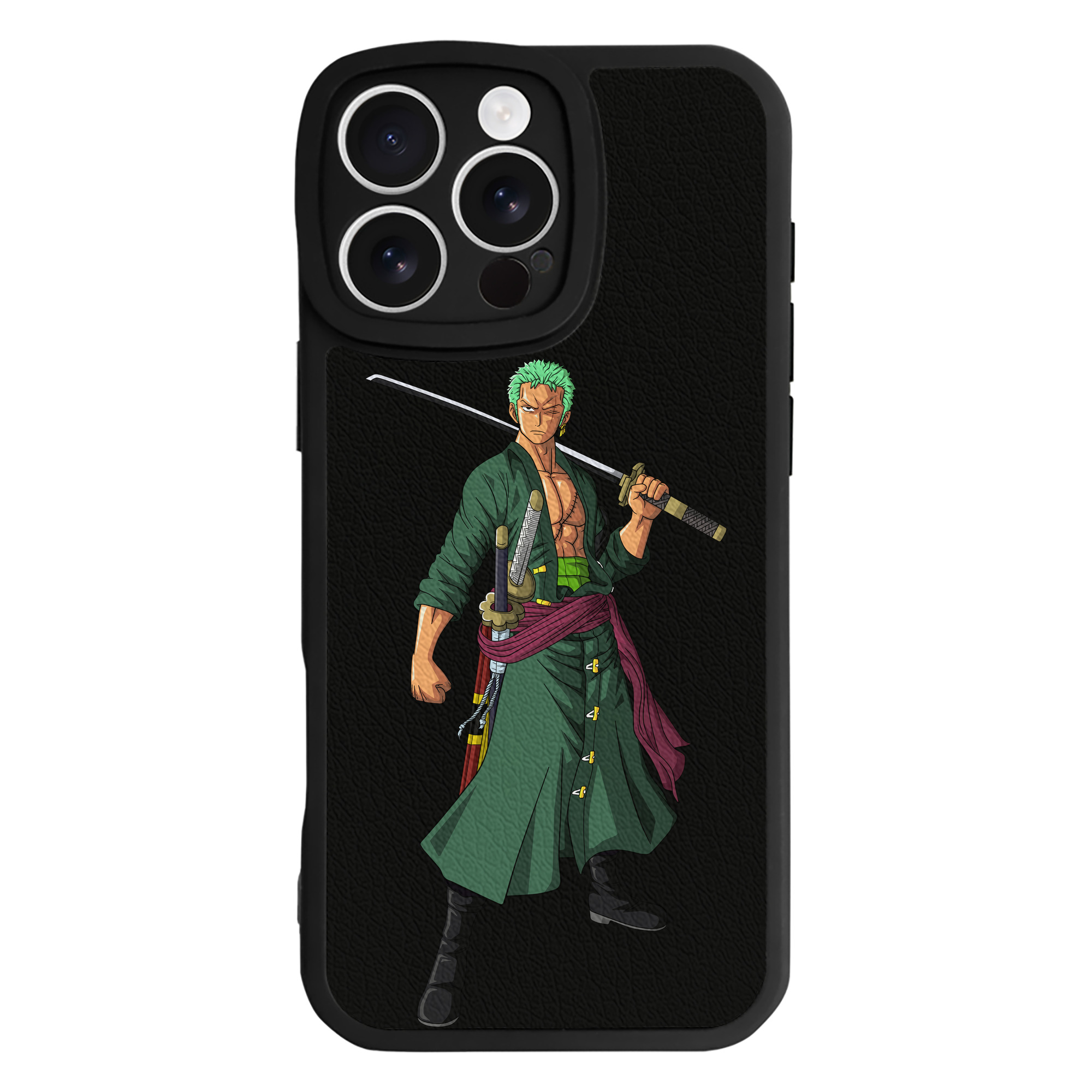 （画像用） ワンピース ロロノア・ゾロ ONE PIECE Roronoa Zoro 【iPhone 16シリーズ対応】シリコンスマホケース（レザー調） 材質：シリコン